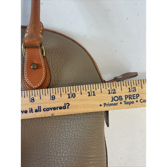 Dooney & Bourke Norfolk Satchel Crossbody Bag All Weather Leather Taupe Tan VTG - Picture 10 of 15
